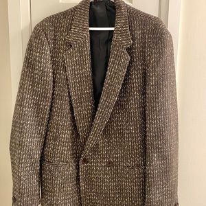 Vintage Double breasted men’s blazer tweed in a brown, black and white colour